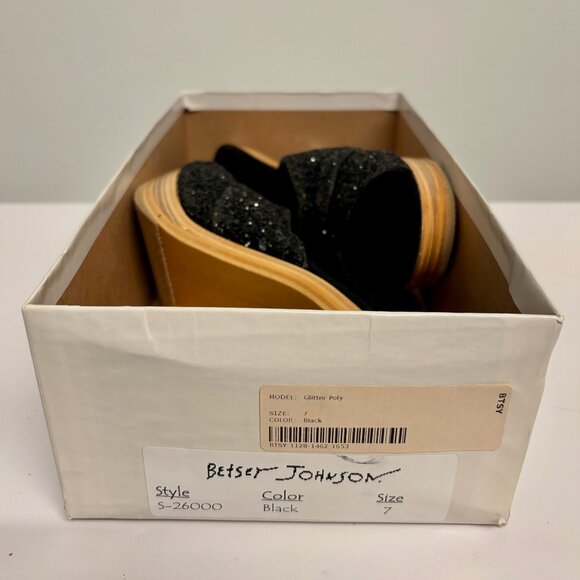 Betsey Johnson black glitter platform heel womens 7 - Picture 5 of 7